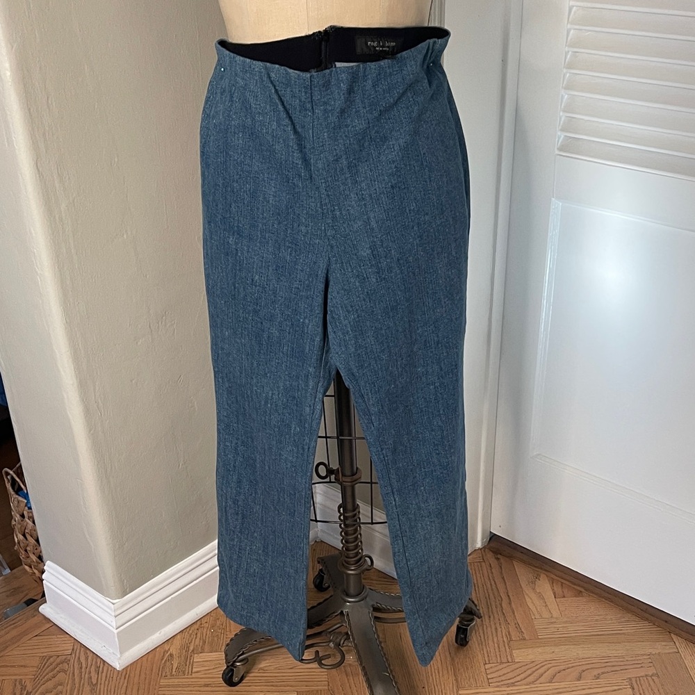 Rag&Bone Blue Denim high waisted pant sz12